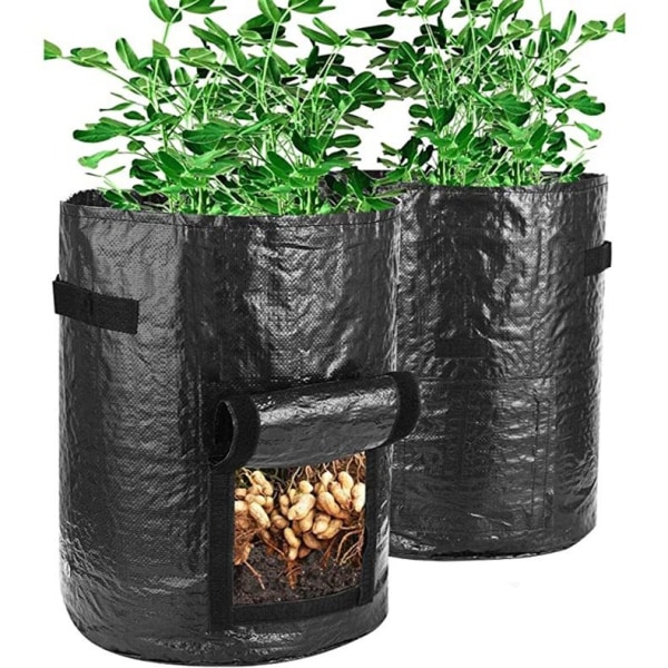 2 pack odlingslåda odlingssäck odlingspåse svart 10 gallon 35*50cm