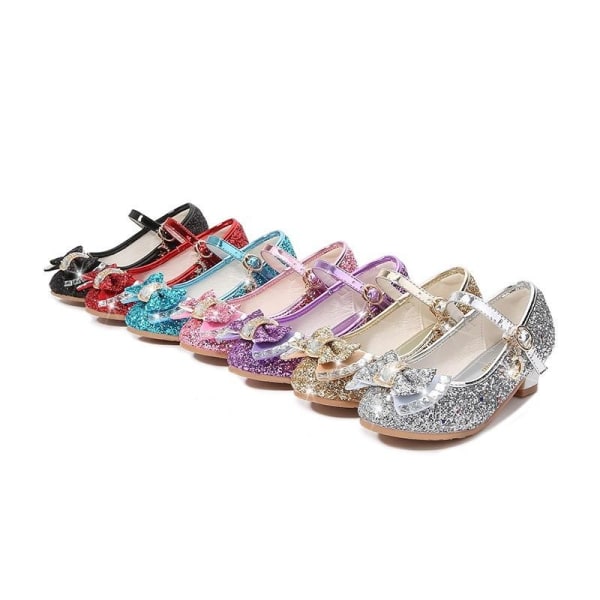 elsa prinsess skor barn flicka med paljetter röd 22cm / size36
