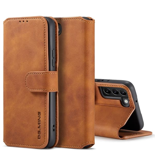 (For Samsung Galaxy A53) DG.MING Premium Leather Wallet Case with Card Slots, Stand Function & Magnetic Closure Blå