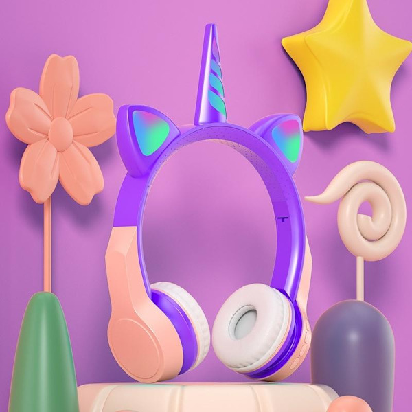 cat ears kuulokkeet langattomat cat bluetooth kuulokkeet lilla