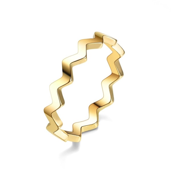 Arc Wave Shape Special Ring - Snygg Pinky Ring för kvinnor med d 2mm slipat vågigt guld nr 8