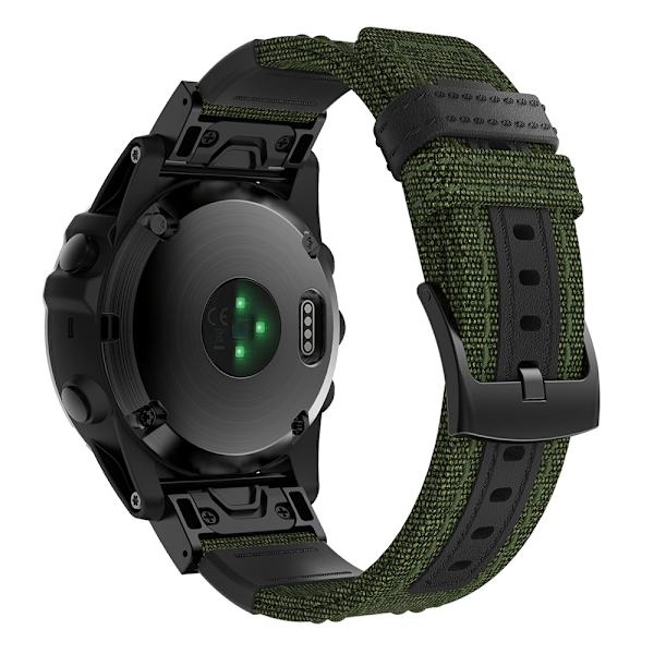 armband tyg Garmin Fenix 7x Fenix 6x/5x 26mm grön