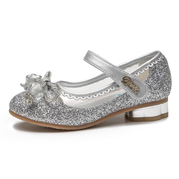 prinsessesko elsa sko børnefestsko sølvfarvede 22,5 cm / størrelse 36