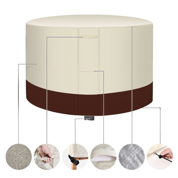 beskyttelse for utemøbler runde dekker hagemøbler beige/brun 188(diameter)*84cm