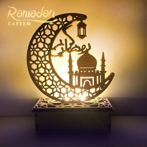 Ramadan eid mubarak dekoration led stearinlys