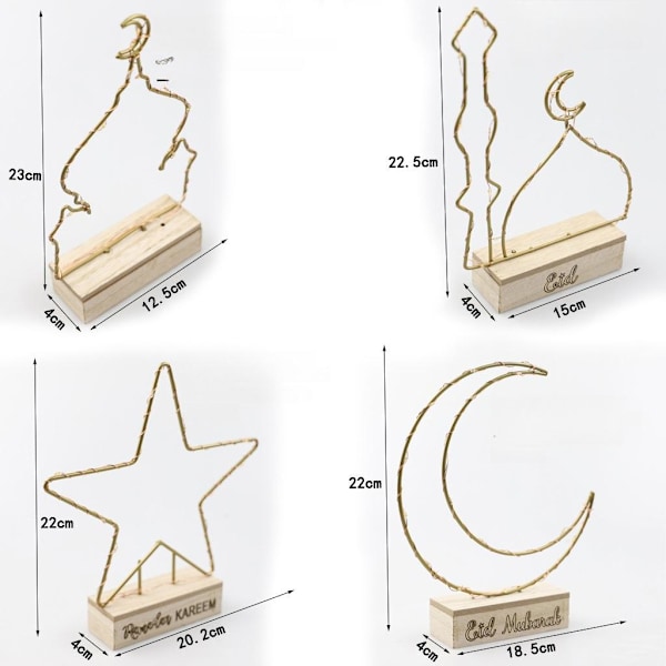 ramadan koristelu mubarak kareem lykta led valot jm00317