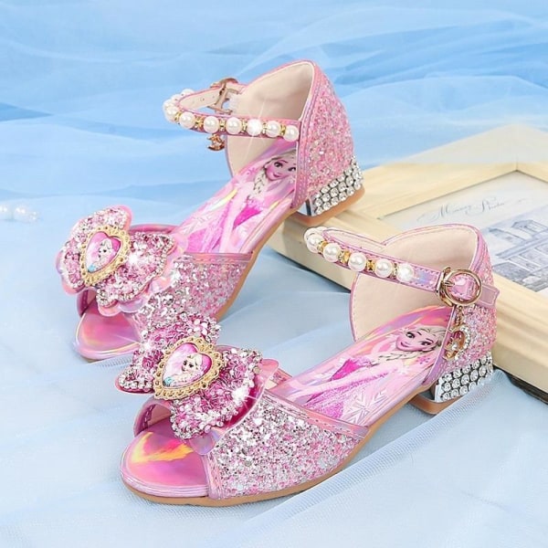prinsesskor elsa skor barn festskor silverfärgad 22cm / size36