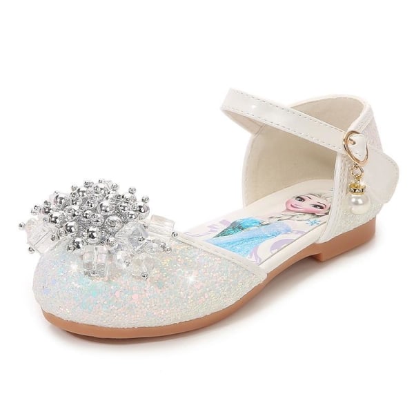 elsa prinsess skor barn flicka med paljetter silverfärgad 16.5cm / size25