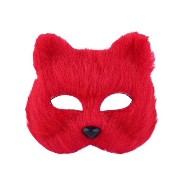 Mask ansiktsmaske fox animal mask masker maskerade for halloween cosp rød 2 stk