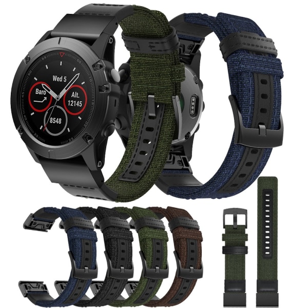 armbåndsstof Garmin Fenix ​​7x Fenix ​​6x/5x 26mm sort