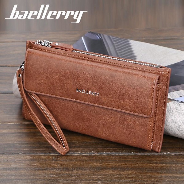 Baellerry herrmode kopplingsväskor Business läder märkesdesign p Brun 22cm*12cm*3cm