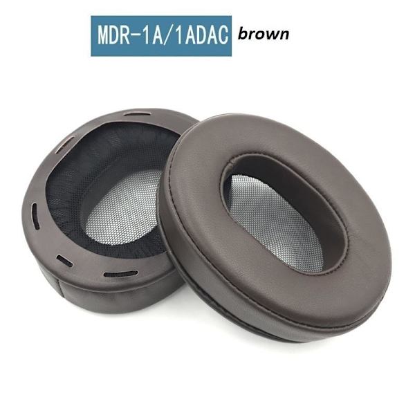 øreputer / hodebåndsputer til Sony MDR-1A 1ADAC 1ABT 1a/1adac brunt lammeskinn