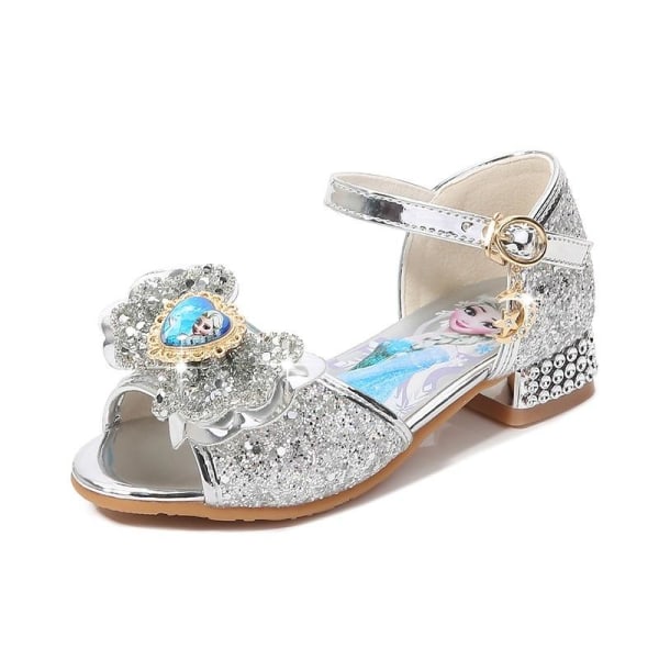 prinsesse elsa sko barneselskapssko jente sølvfarget 16 cm / størrelse 24