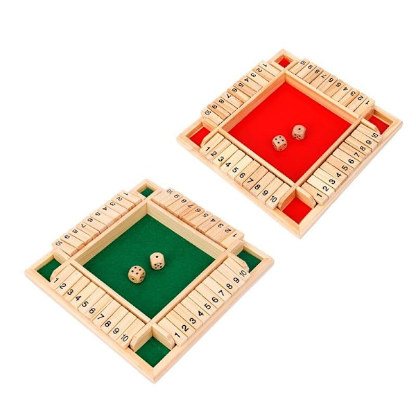 Shut the box brädspel 4 spelare grön