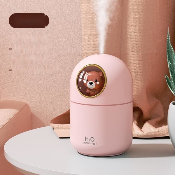 Luftfuktare h2o aroma diffuser humidifier med led-ljus Rosa-söt björn