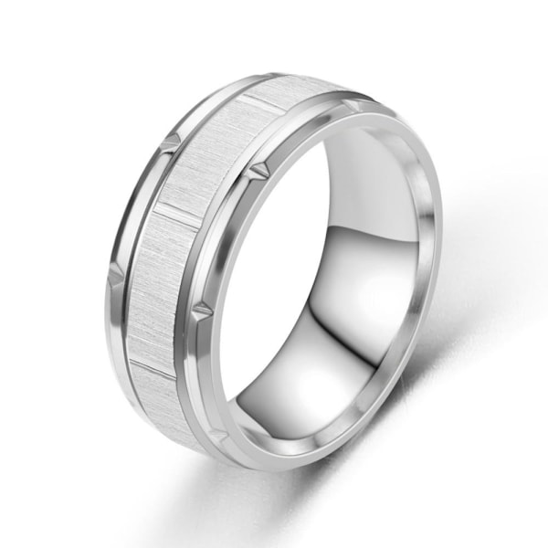 Titanium Steel Batch Flower Ring - dominera din stil med denna u 8mm rumsblå nr 11