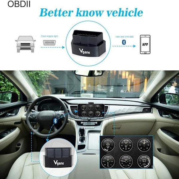 Vgate ICar3 Bluetooth-auton vikavirheilmaisin - Android-versio, 5 väriä musta