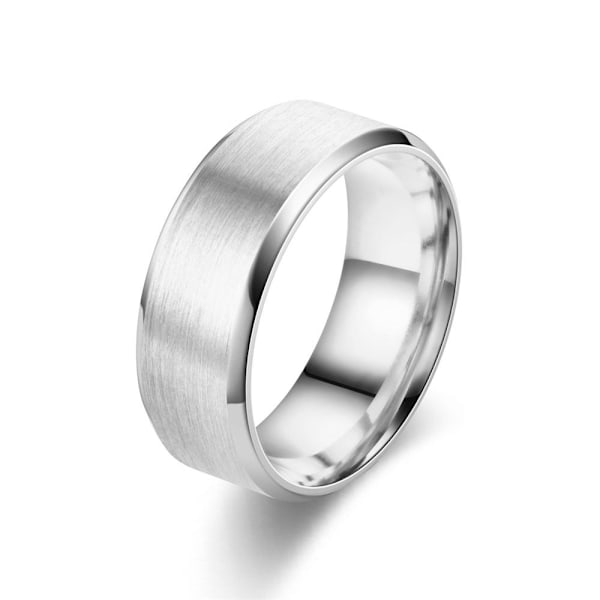 Dobbelsidig Klassisk Matt Gaze Ring - Polert Sølvplate Smykke 8 mm gull nr. 9