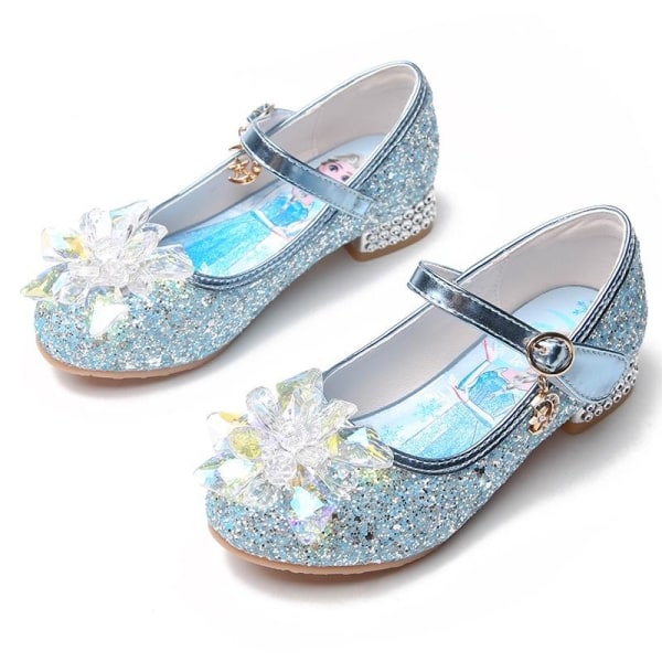 prinsesskor elsa skor barn festskor blå 20.5cm / size33