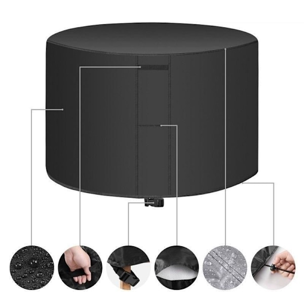 skydd för utemöbler runda överdrag trädgårdsmöbler silverfärgad 185(diameter)*95cm