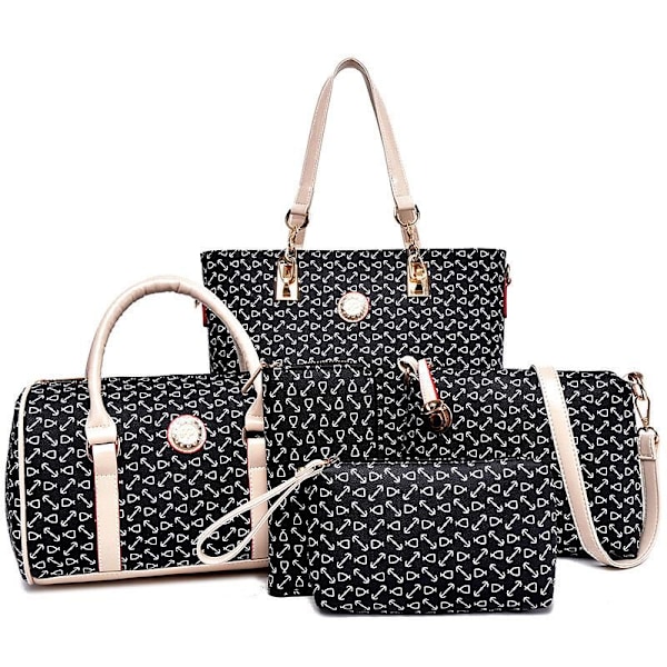 Lyxiga kvinnor axelväska PU läder Tote handväska Crossbody väsko Kaffe