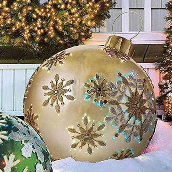 Julepynt oppustelige julekugler ballon udendørs dekoration stor blå snefnug