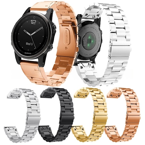 armbånd stål Garmin Fenix ​​​​5s Fenix ​​​​6s sort