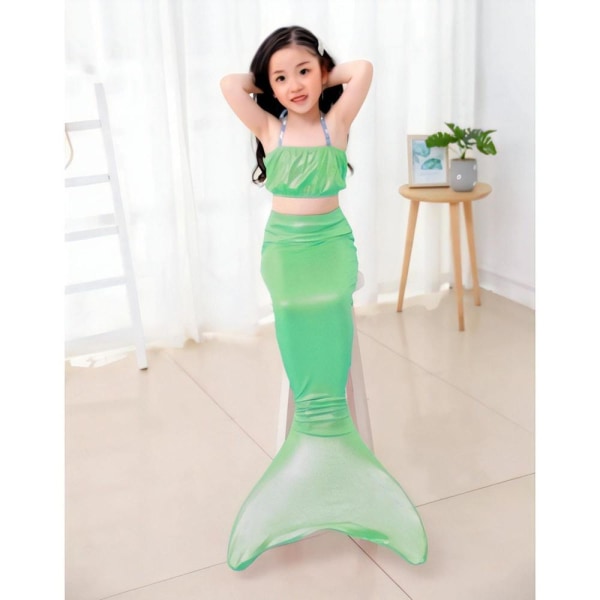 havfrue badetøj monofin havfrue fin børn havfruer topnederdel (uden monofin) i m (kropshøjde 110-120 cm)