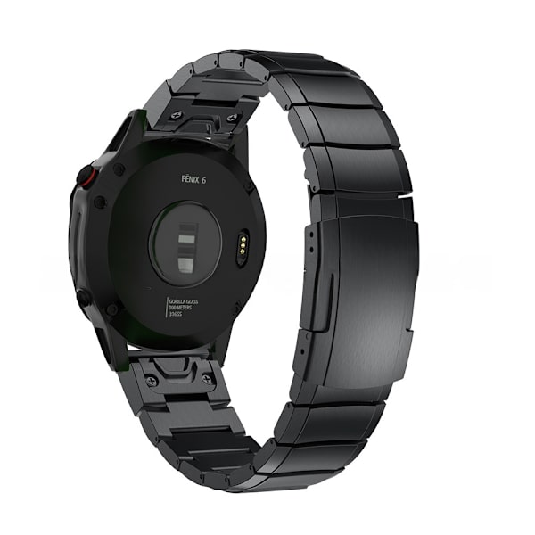 armbånd stål Garmin Fenix ​​6X/fenix 6s/fenix 6 22 mm sort (fenix 7/6/5)