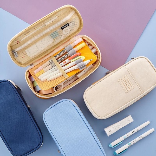 Pennfodral Barn Pennväska Pencil Case Stor Kapacite Fyrkantig Pe Mörkblå 2