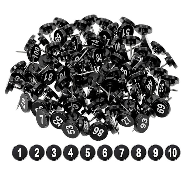 100 karttapainiketta painonastat numerot numeroidut karttanastat f Musta numeroilla
