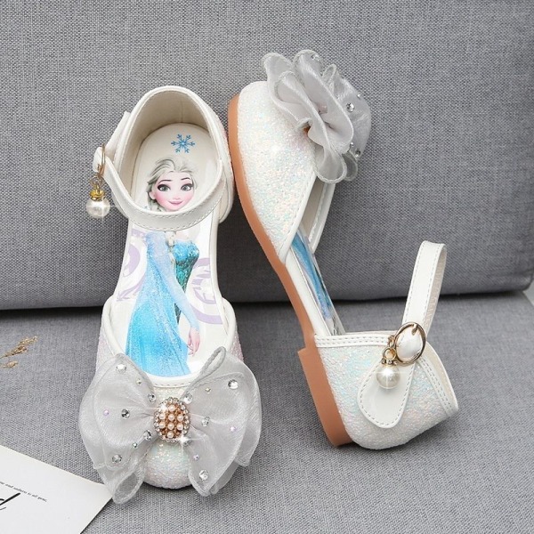 prinsessesko elsa sko børnefestsko sølvfarvede 20 cm / størrelse 32