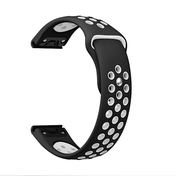 armbånd silikone Garmin fenix 7pro/6 fenix 5 sort og hvid