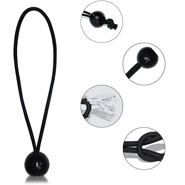 30-pack bungee-nyörit bungee-narut soljella musta / valkoinen musta 15 cm