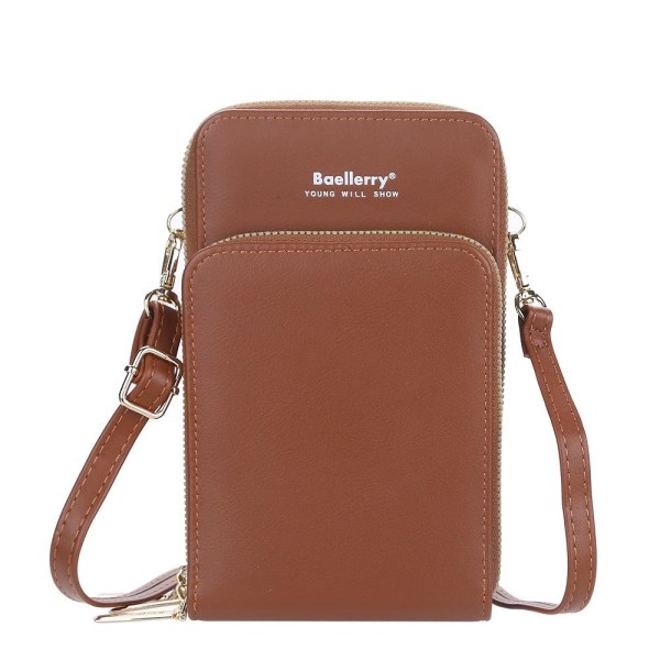 mobilväska axelrem plånbok för mobil iphone brun
