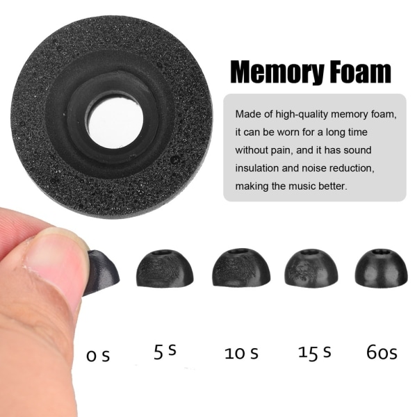 öronkuddar kuddar Memory Foam (3 par) för Anker life P2 P3 A2 A1 storlek L/svart