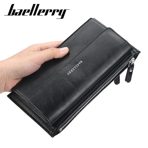 Baellerry miesten muoti clutch laukut Business nahka tuotemerkkien suunnittelu p musta 22cm * 12cm * 3cm