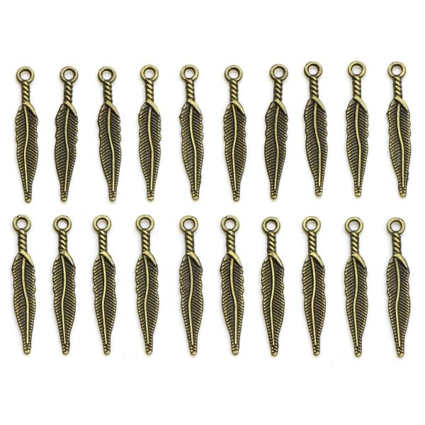 berlocker smyckes örhängen fjäder silverfärgad diy pack 20 st