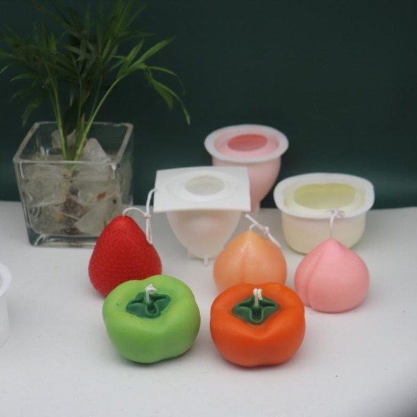 lysforme lys stearinlys gør-det-selv-forme i silikoneform persimmon