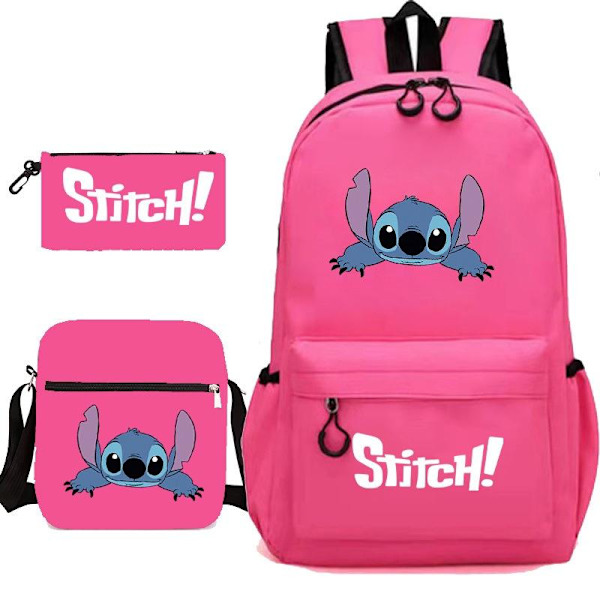 stitch reppu penaali olkahihna laukkupakkaus (3 kpl) ruusunpunainen 3