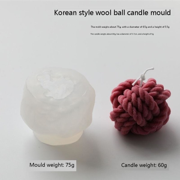 lysforme lys stearinlys gør-det-selv-forme i silikoneform lz22028 koreansk garnkugle