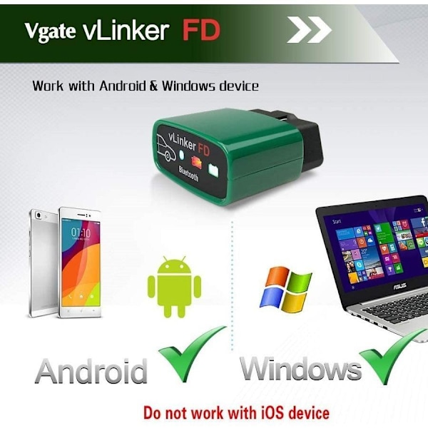 VLinker FD Bluetooth Bilscanner Diagnostikværktøj - Scan, dia som på billedet