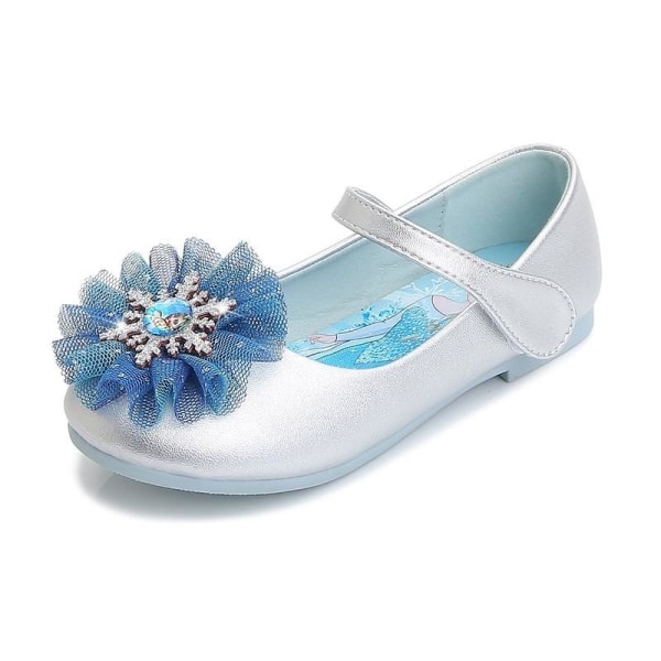 elsa prinsess skor barn flicka med paljetter silverfärgad 18.5cm / size30