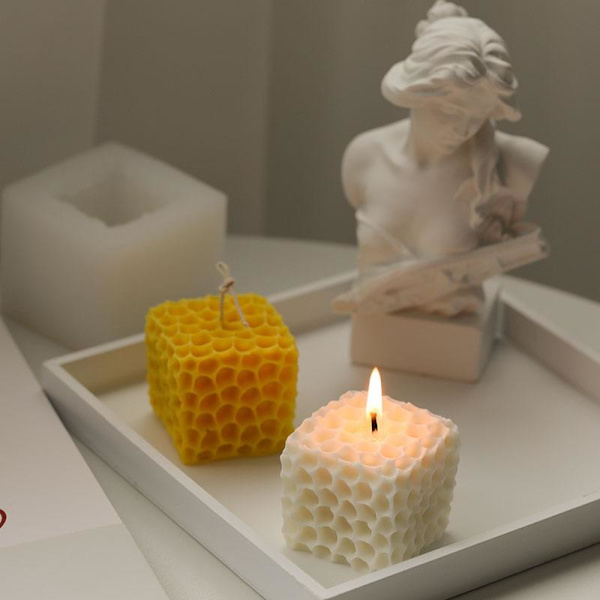 ljusformar ljus stearinljus DIY gjutformar i silikonform LZ22054 kub honeycomb