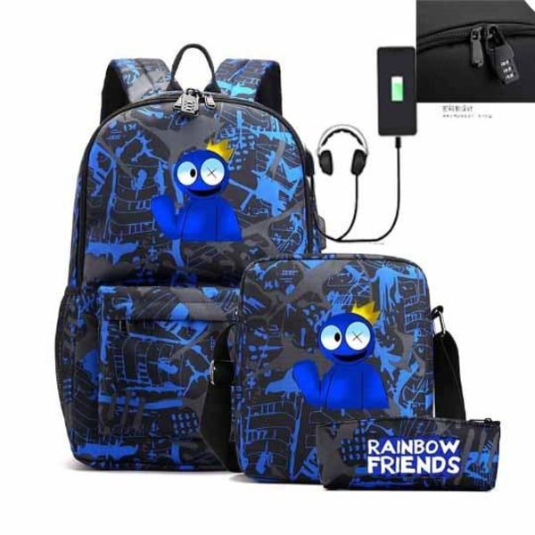 RAINBOW FRIENDS rygsæk børn rygsække rygsæk 1 stk sort/blå 2
