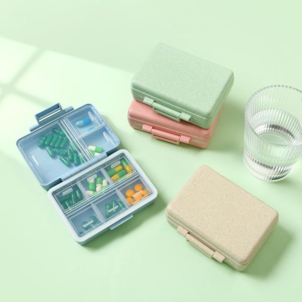 piller burkar medicindosett piller låda pillerbehållare 9 fack rosa