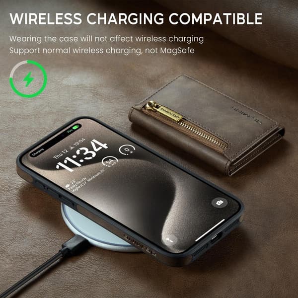 (iPhone 14 Plus) DG.MING M5 -sarjan irrotettava lompakkokotelo musta