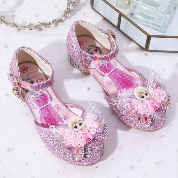 prinsesskor elsa skor barn festskor rosa 18.5cm / size28