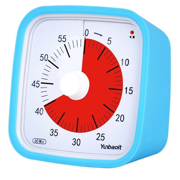 Visuell timer for barn 60 minutter klasserom skole blå rød