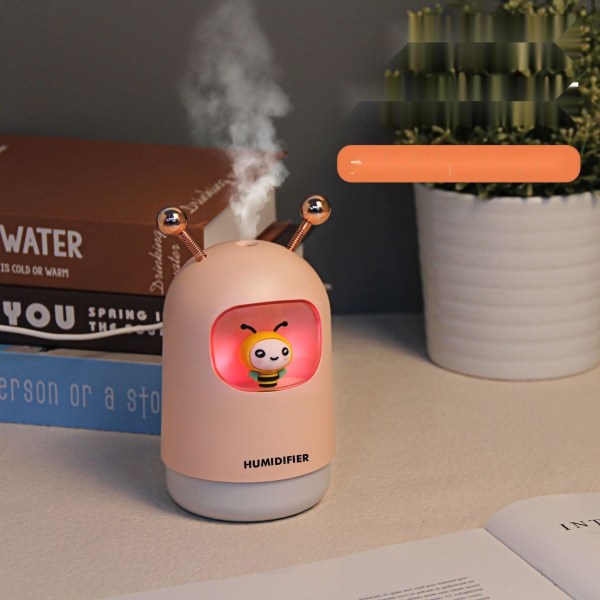 Luftfuktare aroma diffuser humidifier med led-ljus Månkatt-rosa